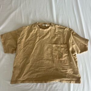 Gilded Intent Tan Crop Top Relaxed Fit